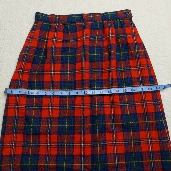 Vintage Pendleton Plaid Wool Skirt Sz 8 26 W Authentic Boyd Tartan Red Made USA - Picture 8 of 10
